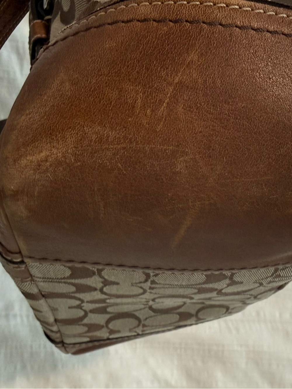 Coach Beige and Brown Signature Canvas Tote - Picture 8 of 8